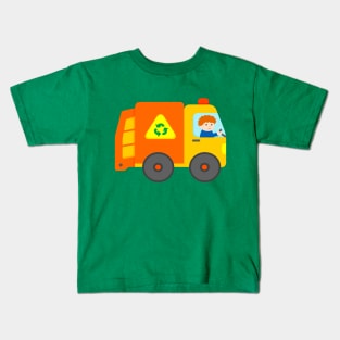 Trash Collector Garbage Truck Boy Kids T-Shirt